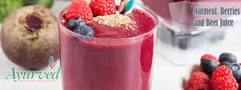 Oatmeal Berries and Beet Juice